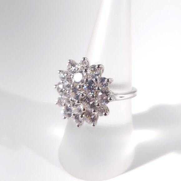 Simulated Diamond Ring J Francis SWAROVSKI Zirconia Size 7-1/4 - Picture 7 of 12